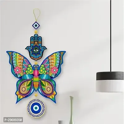 Multicoloured Butterfly Evil Eye Hanging for House For Positive Vibes Hamsa