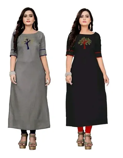 Beautiful Blend Color A-Line Kurti for Women Pack of 2