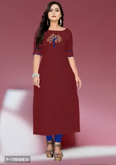 Women Stylish Cotton Blend Straight Kurta-thumb0