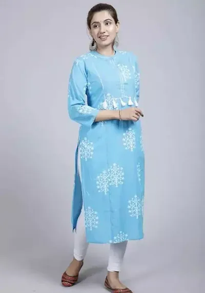 A-Line Rayon Kurta For Women