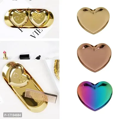 GAH Luxury Stainless Steel Heart Plate Shop Display Tray Home Storage Gold-thumb2