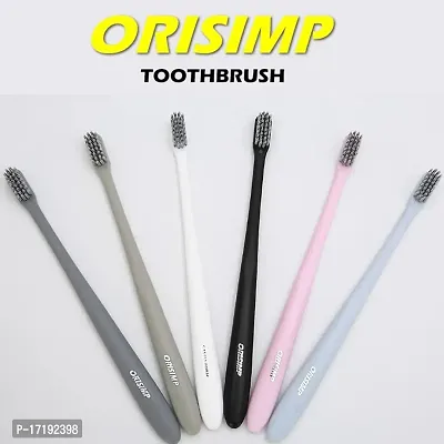 GAH Adults Bamboo Charcoal Fiber Toothbrush Soft Bristle Tooth Brush White-thumb2