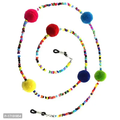 GAH Colorful Plush Ball Beads Eye Glass Chains Sunglasses Eyeglass Necklace Cord Outdoor Activities Lady Fashion Accessory-thumb2