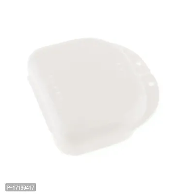 GAH Tooth Orthodontic Retainer Denture Storage Case Mouthguard Box Tray White
