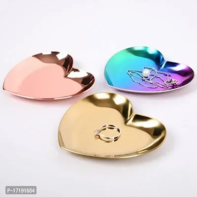 GAH Luxury Stainless Steel Heart Plate Shop Display Tray Home Storage Bronze-thumb3