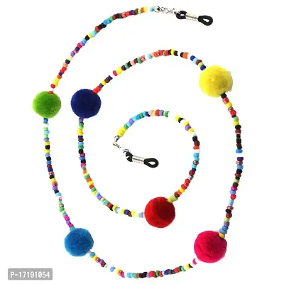 GAH Colorful Plush Ball Beads Eye Glass Chains Sunglasses Eyeglass Necklace Cord Outdoor Activities Lady Fashion Accessory-thumb4