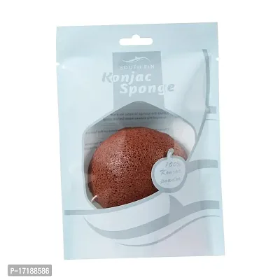 GAH Konjac Facial Exfoliating Sponges Natural Face Wash Cleaning Puff Dark Red-thumb3