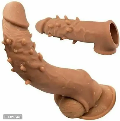 6  Inch - Hammer Reusable Silicone Cock Enlargement Extender Condoms for Men with spike-thumb0