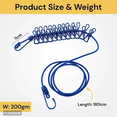 Buy Portable Indoor Drying Rope With 12 Clips And 2 Hooks Durable