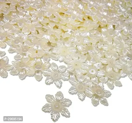 Beautiful Off White Color Flower Shape 1 Hole Beads for Jewellery-thumb0