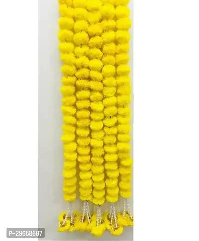 Handmade Artificial Marigold Yellow Flower String 122cm Pack of 2-thumb0