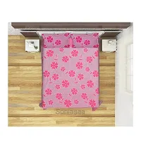 Prosseya Cotton fabric240 TC Double Bedsheet with 2 Pillow Covers (Pink-2)-thumb4