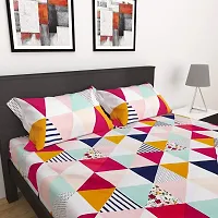 Prosseya Cotton fabric240 TC Double Bedsheet with 2 Pillow Covers (Multicolor)-thumb3