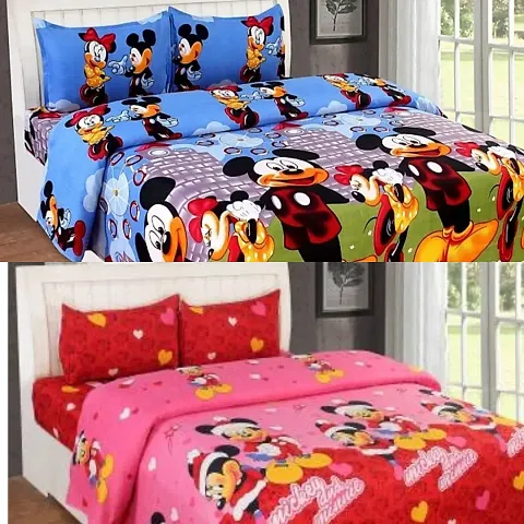 Prosseya 180 TC Cotton-Blend Dubel Sized 2 Bedsheet with4 Pillow Covers (Combo dubel Size Pack of 2 ?