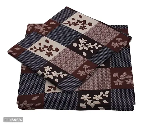 Prosseya 210 TC Cotton-Blend Dubel Sized 2 Bedsheet with4 Pillow Covers (Combo dubel Size Pack of 2 ? (Brown)-thumb3