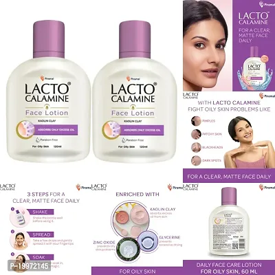 Lacto Calamine Lotion for Oily Skin (120 ml each) - Pack of 2