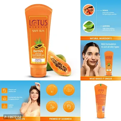 Lotus Herbals Safe Sun DeTAN After-Sun Face Wash Gel (100gm)-thumb0