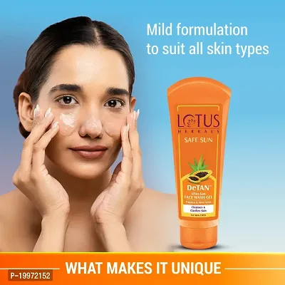 Lotus Herbals Safe Sun DeTAN After-Sun Face Wash Gel (100gm)-thumb5