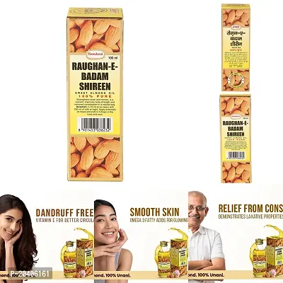 Hamdard RAUGHAN-E-BADAM SHIREEN Sweet Cold Pressed 100% Pure and Natural Almond Oil-(100 ml)