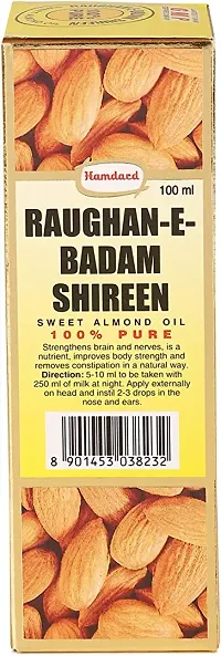 Hamdard RAUGHAN-E-BADAM SHIREEN Sweet Cold Pressed 100% Pure and Natural Almond Oil-(100 ml)-thumb3
