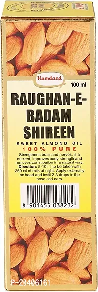 Hamdard RAUGHAN-E-BADAM SHIREEN Sweet Cold Pressed 100% Pure and Natural Almond Oil-(100 ml)-thumb4