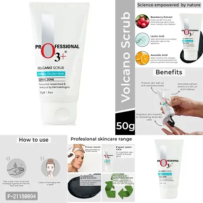 O3+ Volcano Scrub Normal To Oily Skin For Blackheads  Instant Brightening (50gm)