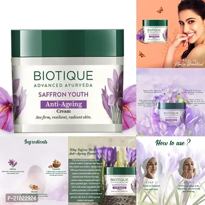 Biotique Saffron Youth Anti-Ageing Cream (50gm)-thumb0