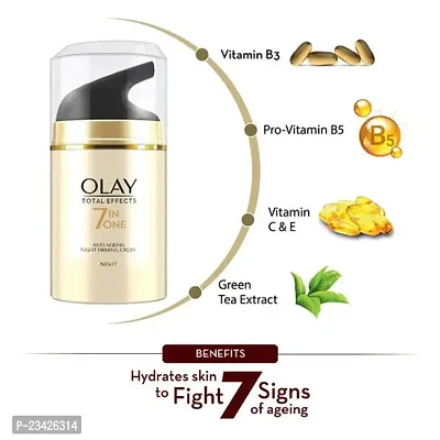 Olay Total Effects Night Cream - Vitamin C,Niacinamide, Green Tea (50g)-thumb4