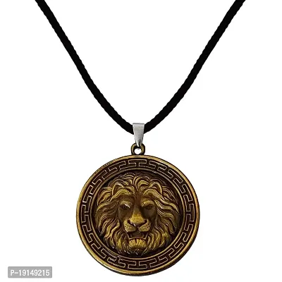 M Men Style Rock Biker Jewellery Animal King Lion Around Teeth Skull Head?Bronze Zinc And Metal Pendant Necklace For Men And Women SPn20221095-thumb0