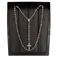 Sullery Christmas Gift Jesus Christ Cross Crucifix Rosary Holy Prayer Pearls White, Silver Crystal,Metal 01 Necklace Chain for Men and Women-thumb3