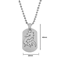 Sullery Men Party Gift Lovely Gifts Cute Hip Hop Dinasour Dragon Locket with Chain Silver Stainless Steel Fashion Man Biker Jewelry Pendant Necklace Chain for Men and Women-thumb1