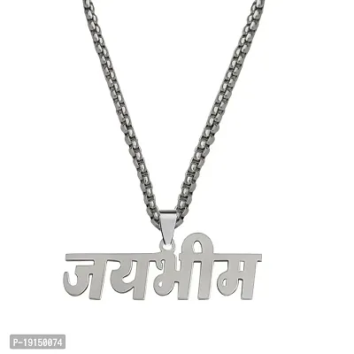 M Men Style Personalised Religious Jay Bheem Locket Bikers Jewelry Box Chain Silver Stainless Steel Pendant Necklace For Men And Women LCPna312