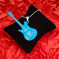 M Men Style Rock Star Guitar Musical Music Treble Clef Note Sysmbol Music Gift With Ball Chain Blue Zinc And Metal Pendant Necklace SPn20221025-thumb3