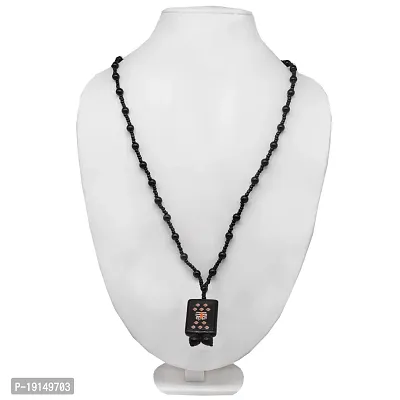 Religious Jewelry Mahakal Locket Black White Crystal Cotton Dori Necklace Pendant-thumb3