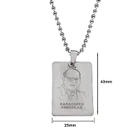 Sullery Dr Babasaheb Bhimrao Ramji Ambedkar Locket with Chain Silver Stainless Steel Religious Spiritual Jewellery Pendant Necklace Chain for Men and Boys-thumb1
