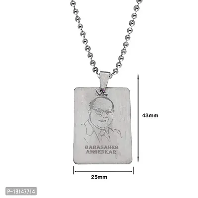 Sullery Dr Babasaheb Bhimrao Ramji Ambedkar Locket with Chain Silver Stainless Steel Religious Spiritual Jewellery Pendant Necklace Chain for Men and Boys-thumb2