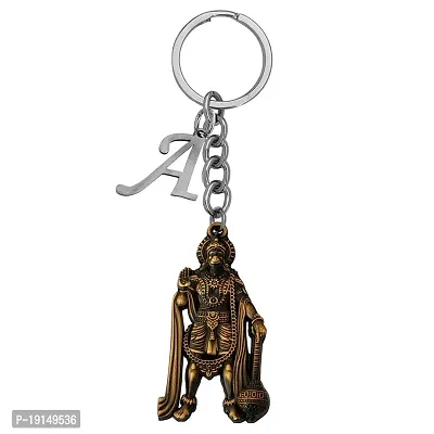 M Men Style Religious Lord Hanuman Pawanputra Bajrang Bali With Initial Letter Alphabet - A Bronze Zinc And Metal Keychain For Men And Women SKey2022371-thumb0