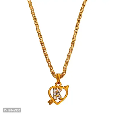 Sullery Alphabet Initial Letter Heart Arrow K Locket Gift for Lover Girlfriend Pendant Necklace for Women and Girl