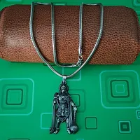 M Men Style Lord Hanuman Pawanputra Bajirang Bali Snake Chain Grey Zinc And Metal Pendant Necklace For Men And Women SPn20221063-thumb2