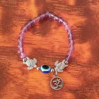 M Men Style 6mm Beads Purple Yoga Meditation OM Turtle Evil Eye Elastic Strachable Charm Crystal Bracelet For Men And Women LCBR12A501-thumb3