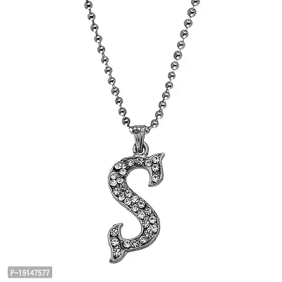 Buy M Men Style Name English Alphabet S Letter Initials Letter Locket Gift For Her And His Silver Crystal And Zinc Alphabet Pendant Necklace Chainunisex Online In India At Discounted Prices