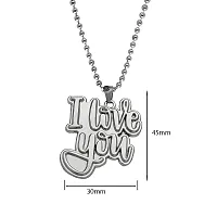 M Men StyleI Love You Alphabet Letter Lockcet With Chain Silver Zinc Metal Pendant Necklace Chain For Men And Women-thumb1