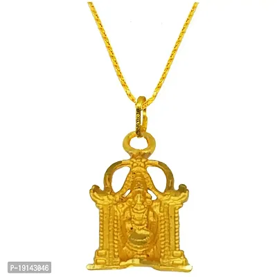Sullery Religious Jewellery Lord Tirupati Balaji Gold Brass Pendant Necklace