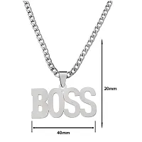 M Men Style Personalised Boss Locket Bikers Jewelry Link Chain Silver Stainless Steel Pendant Necklace For Men And Women LC301-thumb1