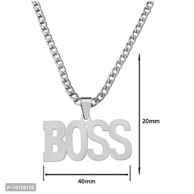 M Men Style Personalised Boss Locket Bikers Jewelry Link Chain Silver Stainless Steel Pendant Necklace For Men And Women LC301-thumb2