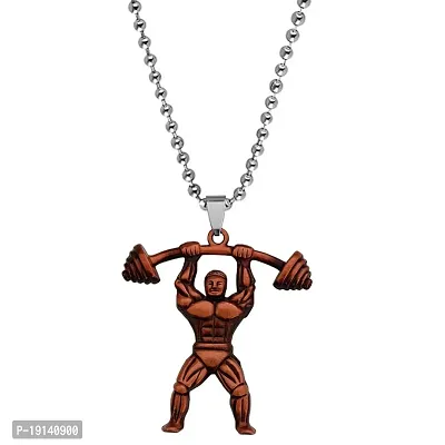 Sullery Fitness Gym Masculine Barbell BodyBuilder Dumbbells Gym Jewelry Copper Zinc,Metal Necklace Chain For Men And Women-thumb0