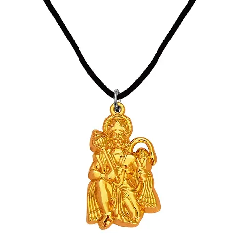 M Men Style Hindu Lord Bajrangbali Hanuman idol Monkey God of Devotion Locket With Silver Cotton Dori Pendant Necklace For Men And Women SPn2022792