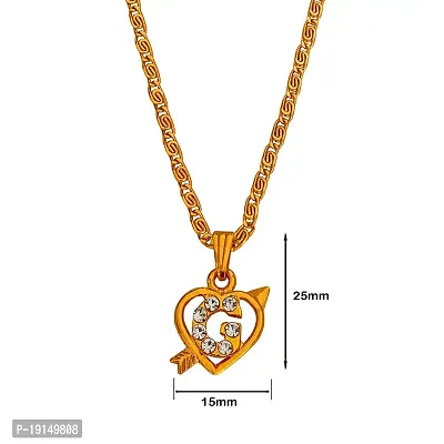 Sullery Alphabet Initial Letter Heart Arrow G Locket Gift for Lover Girlfriend Pendant Necklace for Women and Girl-thumb2