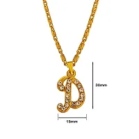 Sullery Crystal Alphabet Initial Letter D Locket Gift forGirlFriend Wife Mother Sistar Gold Brass Alphabet Pendant Necklace Chain for Women and Girls-thumb1