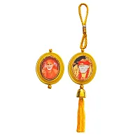 M Men Style Rotaional M Men Style Double Side Oval Shirdi Sai Baba Saba Malik Ek Yellow Tassel SCr89-thumb1